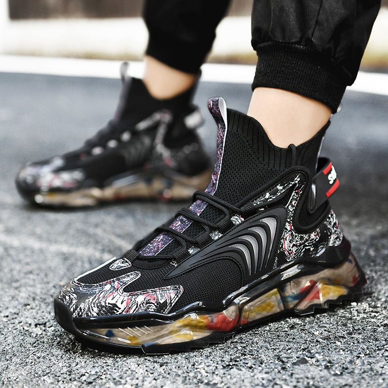 1925 Flying Knit Breathable High-Top Sports Men Shoes Clunky Sneaker