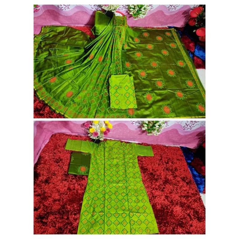 Couple Dhupian Silk Saree and Silk Cotton Punjabi