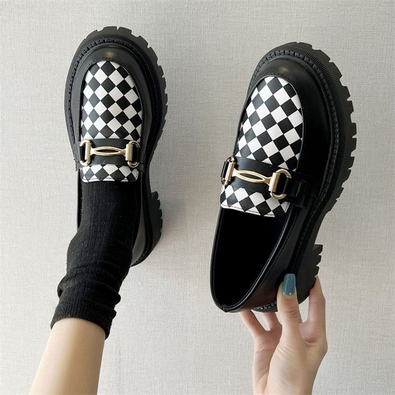 Lolita Shoes Women's Loafers For Platform shoes Woman Heels shoes Black Oxfords Chunky spring Loafers women