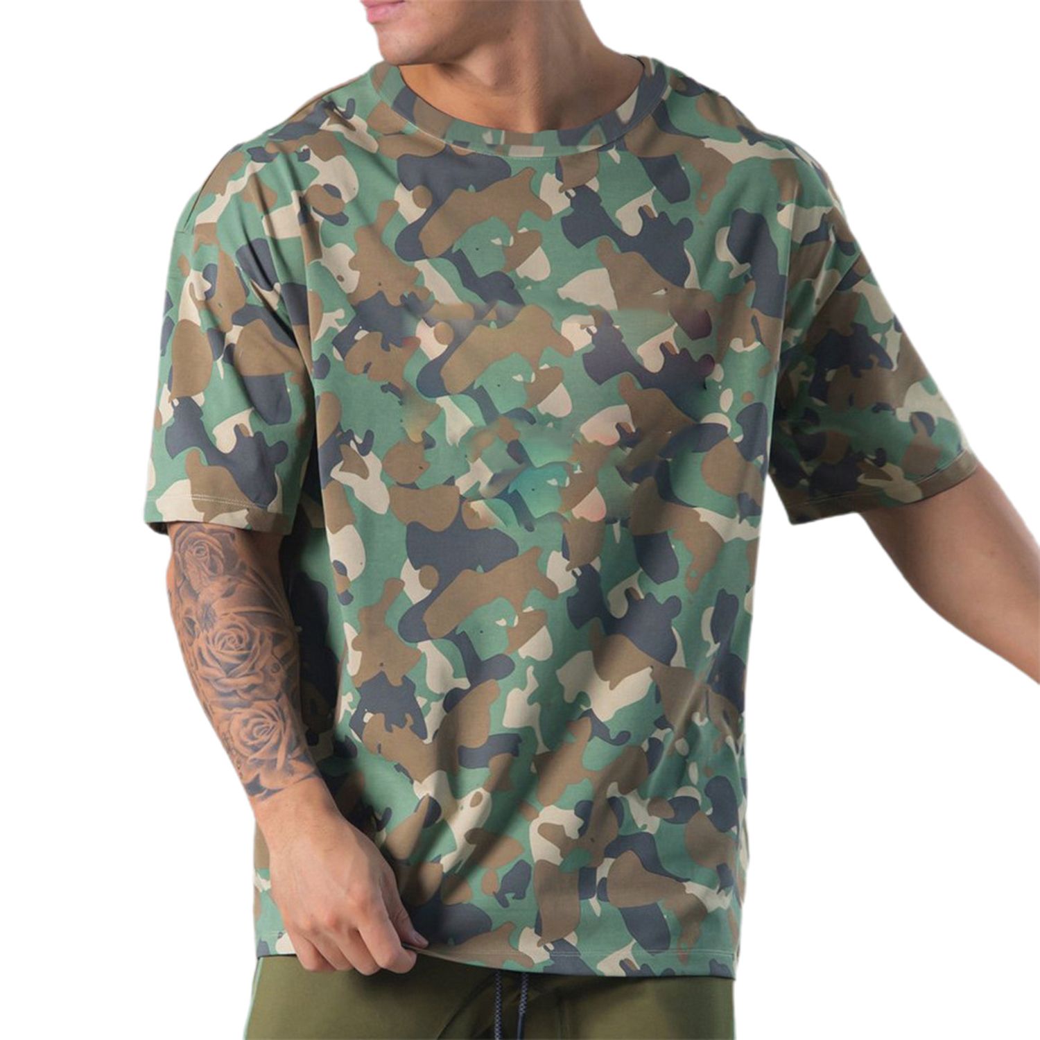 T-shirt Fine Workmanship Breathable Cotton Blend Male Workout Slim Tee for Daily Wear