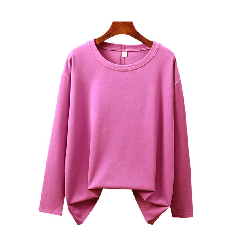 Anbenser Cotton Basic Long Sleeve Womens T-shirt Casual Black White Fashion Solid Top Ladies Fashion Korean Tee Shirt Plus Size