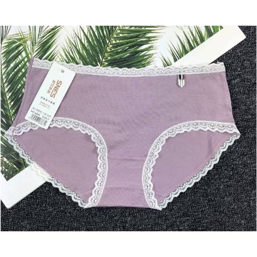 pure cotton ladies double-layer bite lace side breathable underwear