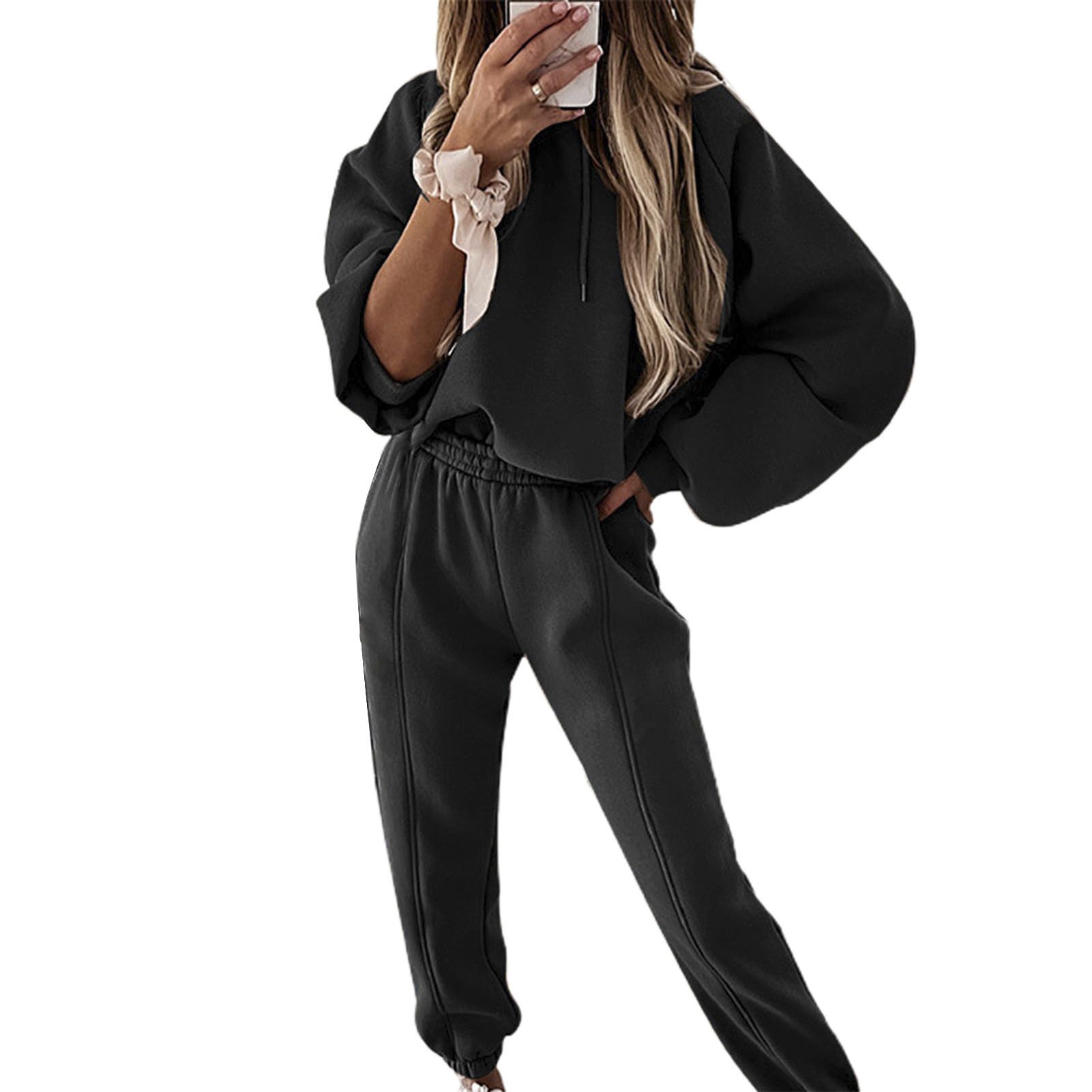 Hoodie Trousers Long Sleeve Loose-fitting Warm Sweatshirt Sweatpants