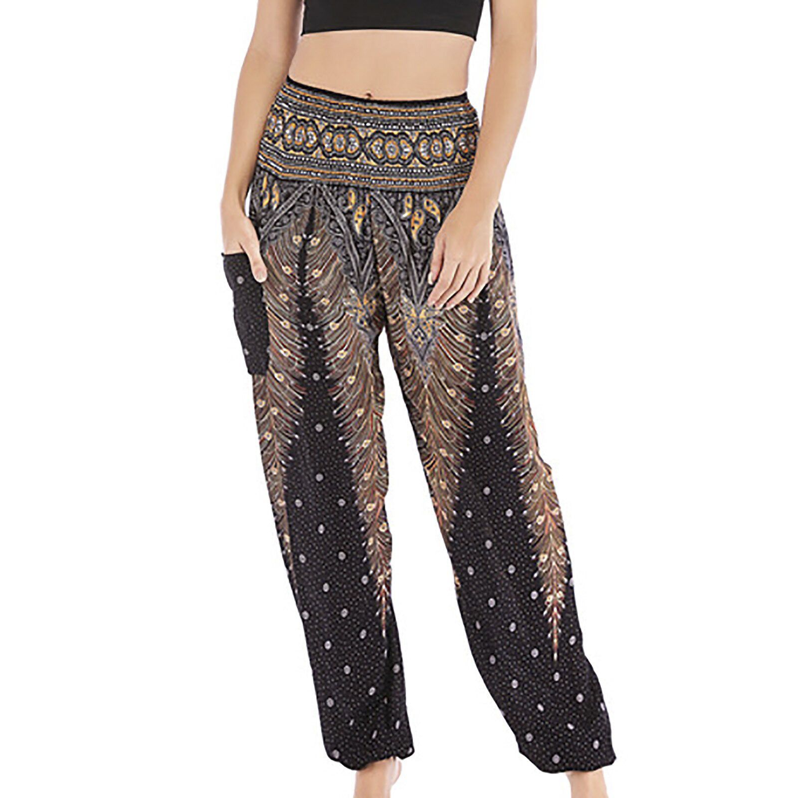 Fashion Bohemian Loose Pant Women Casual Print Travel Lounge Festival Beach High Waist Pant Штаны для йоги Droppship 10 Colors