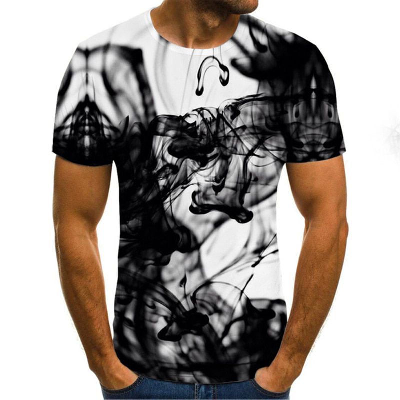 2021 Men's T-shirt Summer New 3D Print Flame T-shirt Men's Top  Element Shirt Trendy Plus Size Short Sleeve Clothes 6XL