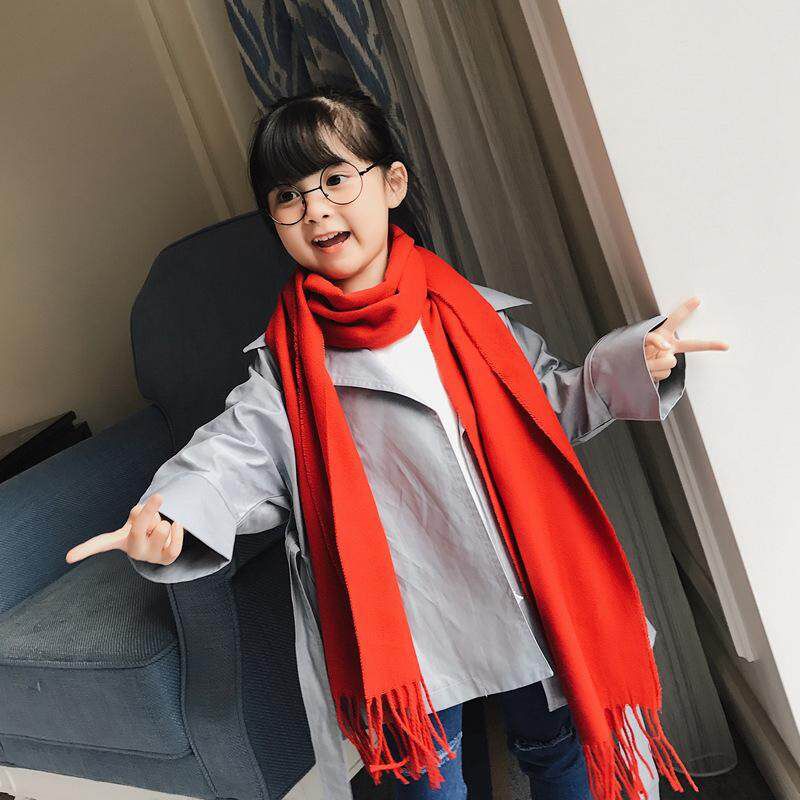 RHS Online Kids Girls Boys Plaid Autumn Winter Cappa Tippet Long Shawl Wrap Warm Scarf