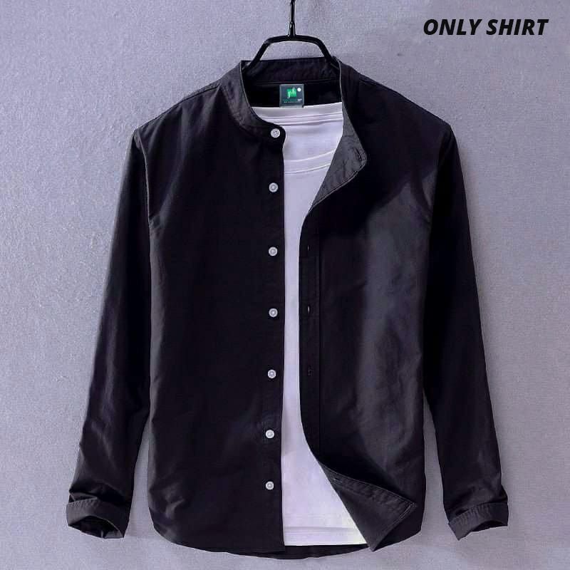 Premium Quality  Mens Black Color Cotton Full Sleeve Shirt Collection By PONNO BAZAAR.