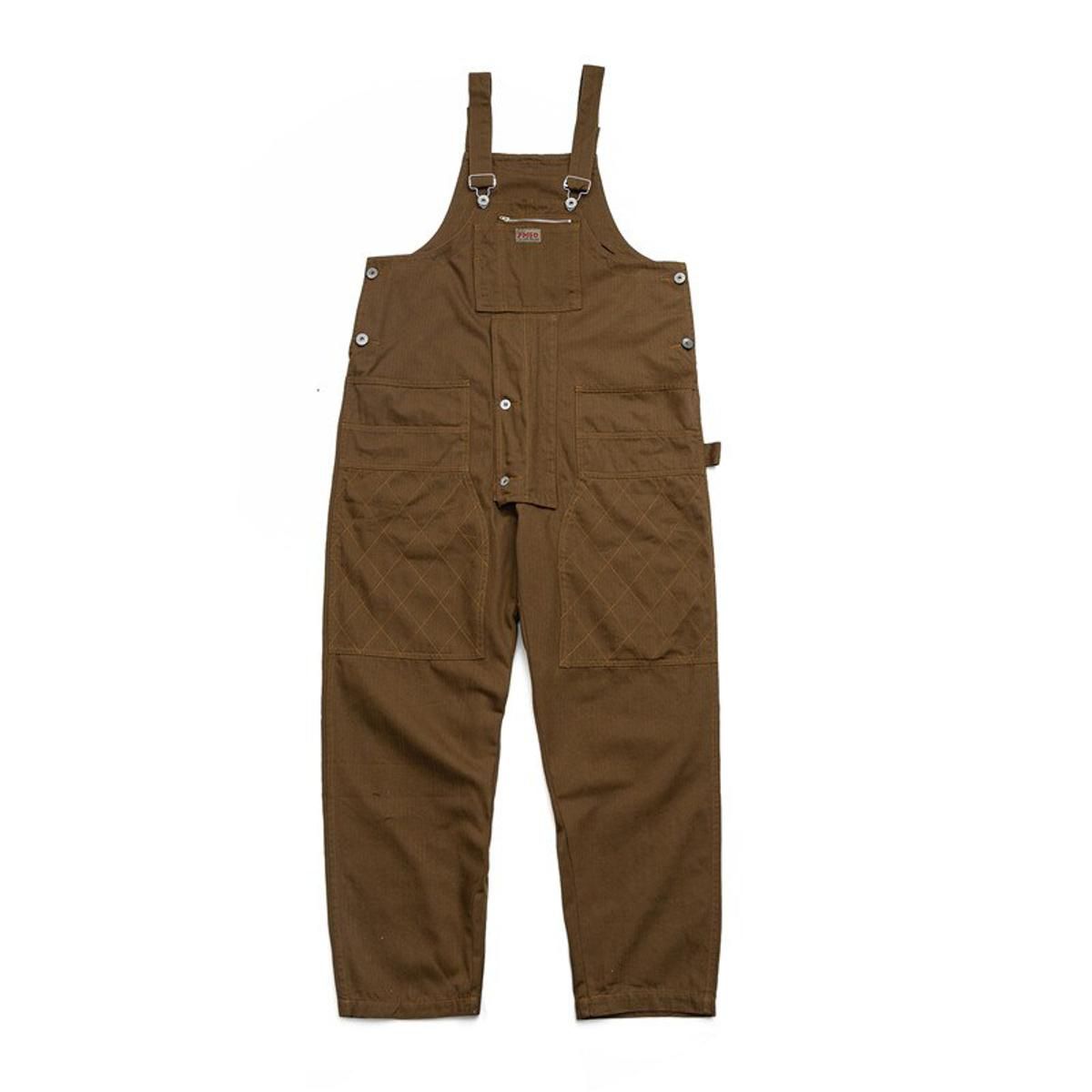 Safari Style! Multi-pocket Overalls Men's Baggy Bib Trousers Work Cargo Pants Men's Street Style Casual Overall Men