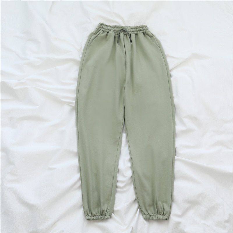 Summer Autumn Women Harem Pants Cotton Purple Gray Kahkai Blue Sweat Pants Bottom
