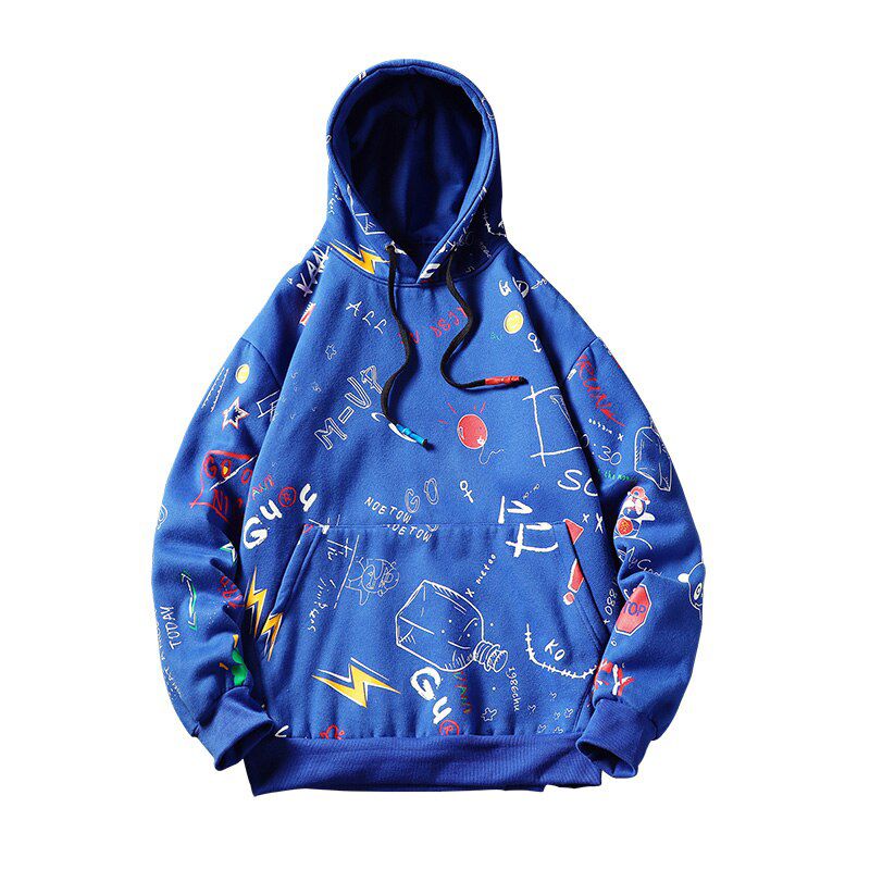Mens Casual Hoodie Sweatshirt Vintage Yellow Painted Style  Hop Creativity Streetwear Fashion Cotton 5XL Men Hoodies