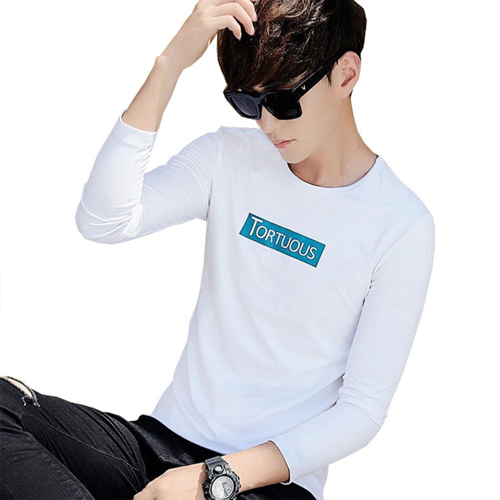 Men Long-sleeved Round Collar -shirt  Shirt