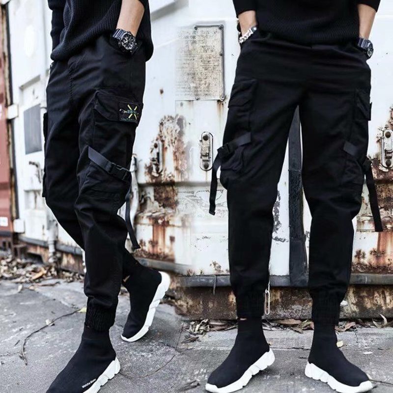 New Harajuku Cotton Multi-ckets Style Fashion Cargo Pants Men Autumn  Hop Streetwear Casual Elastic Trousers  XXXL