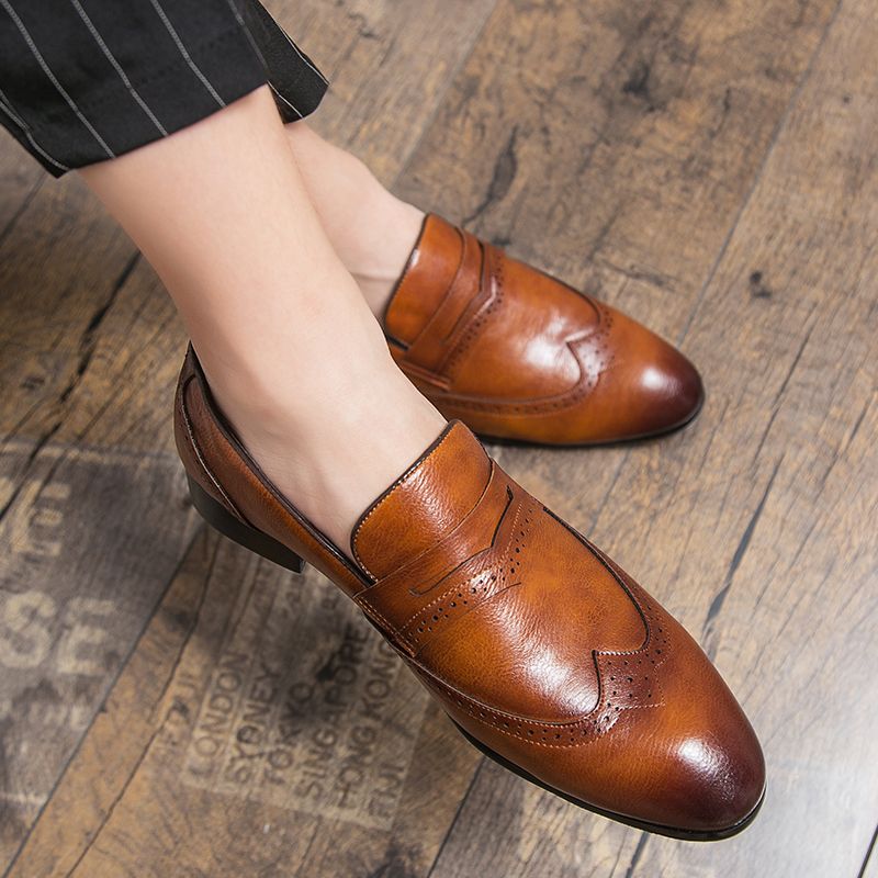 High Quality Men's Leather Shoes Bristish Style Retro Fromal Business Formal Shoes Skirt Dress Wedding Shoe