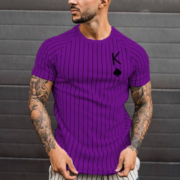 2021 Summer Men's T-shirt Summer Men's Street Style Round Neck Shirt Fashion  Print Short Sleeve Zebra Stripe Printed Top