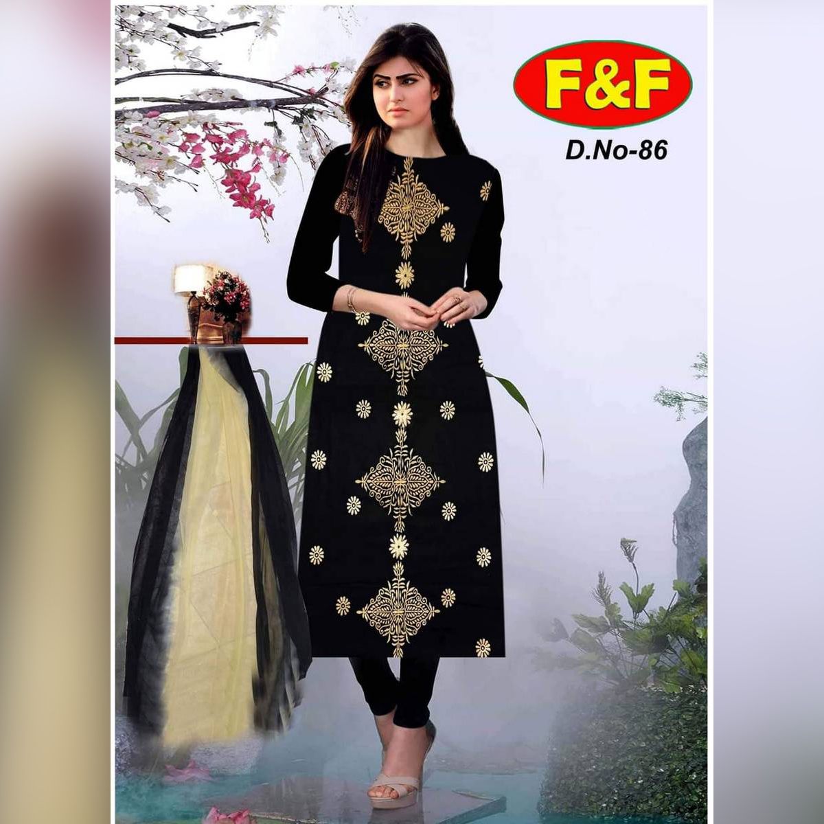 ব্লক প্রিন্ট থ্রি পিস-Block Print Salwar Kameez/Three Piece/Cotton Dress For Women/Girls/Ladies Regular Use Dress (3 Piece/Pis/Pcs)