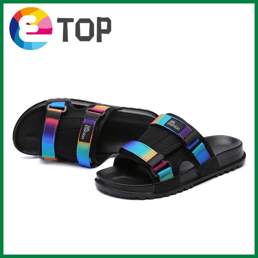 Slippers for Men New Canvas One Word Slippers for Men Large Size：EU38-46 45 Korean Sandals for Men Sports Sandals for Men