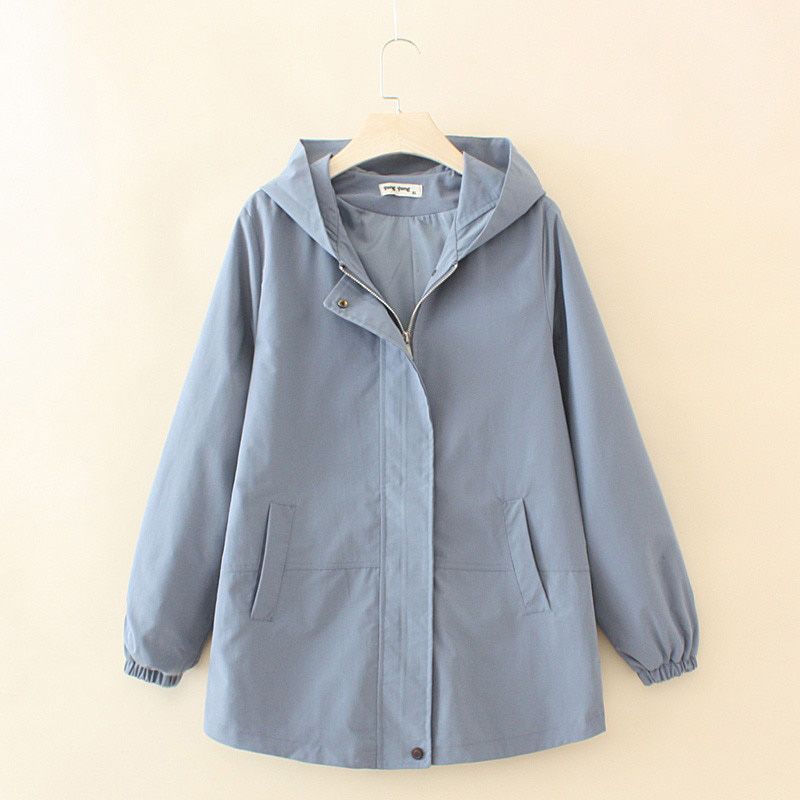Women clothes fashion hooded casual spring autumn trench coat Korean loose especially female oversized windbreaker 1503