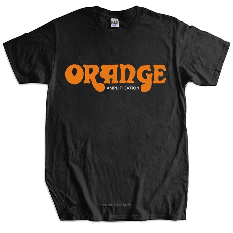 Mens summer cotton tshirt loose tops TBritish Guitar Amps Orange Short Sleeve Regular Tees uni tee-shirt casual tees