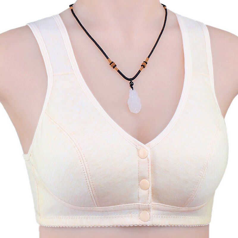 Fashion Front Buckle Seamless Cotton Bra Printed Flower Push Up Bra Underwear Gather Bras For Women Lingerie Bralette Intimates