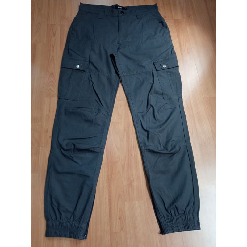 Mens cotton spandex canvas cargo long pant