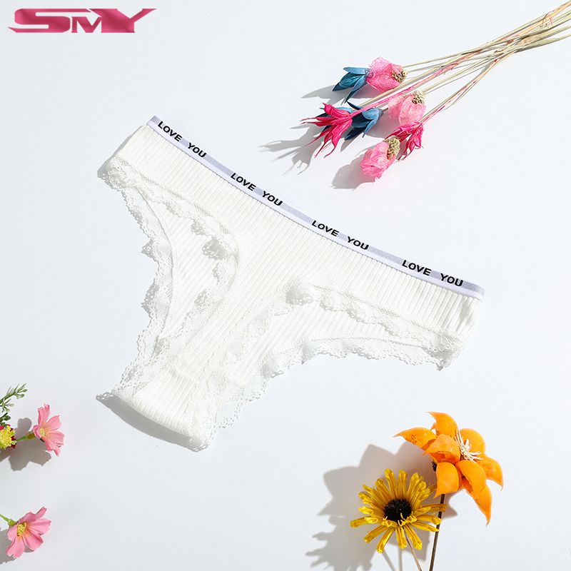 1Pcs Low Waist Thong Ladies High Quality Pure Cotton Ladies Underwear Lace Edge Breathable Fashion T-Pants