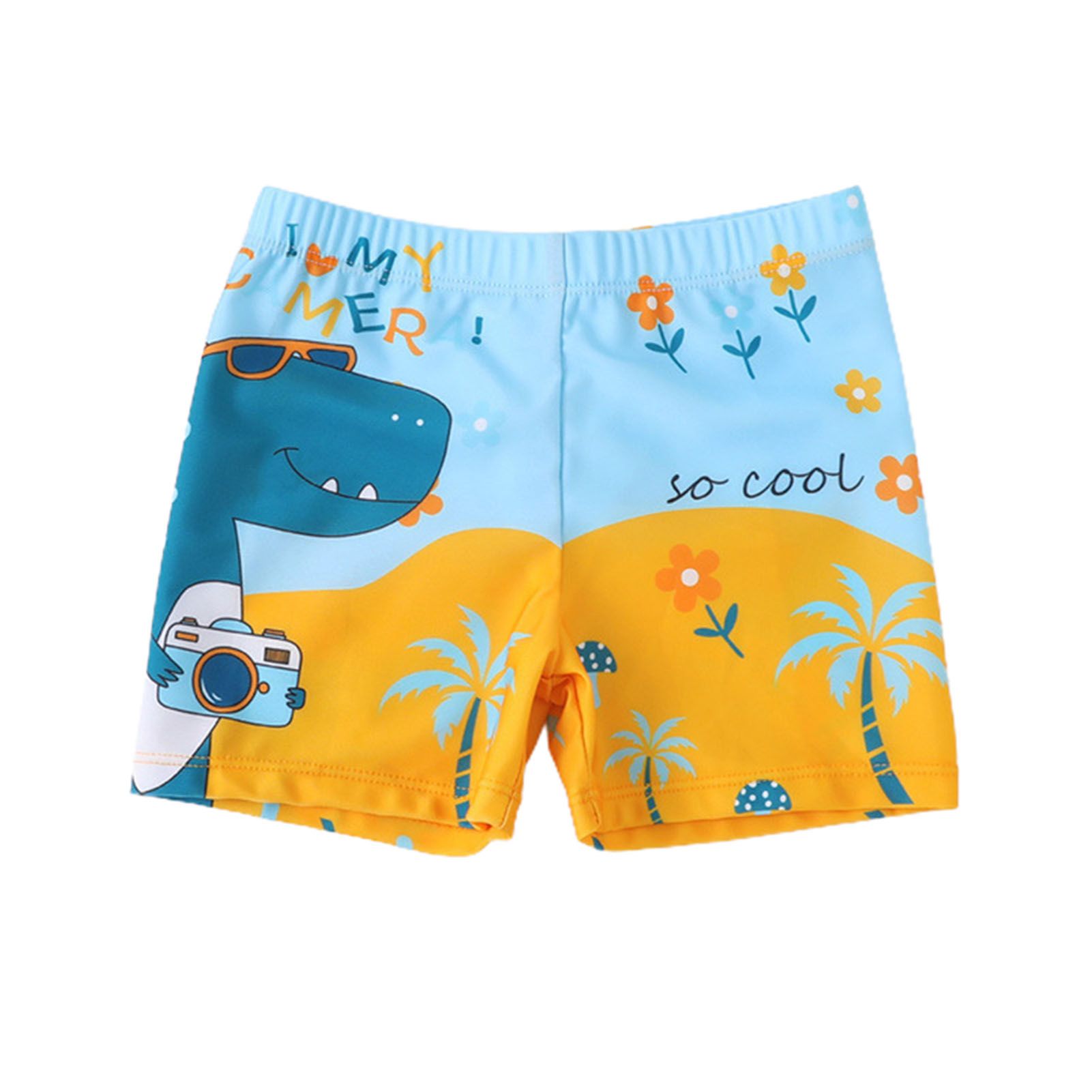 Boy Summer Trunks Good Moisture Absorption Fashion Kids Cartoon Print Swimsuit Summer Trunks