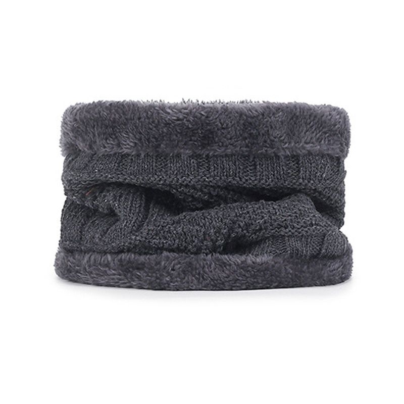 Brand Solid Color Knit Beanie Hat Men's Winter Hats Boy Warm Plus Velvet Thicken Hedging Cap Skullies Wool Bone Male