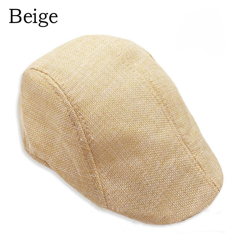 Autumn Beret Caps Men Women Vintage News Boy Cap Cabbie Gatsby Linen Outdoor Hats Vintage UniDuckbill Caps 1PC
