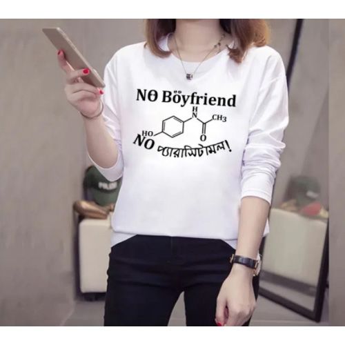 No Boyfrend No perasitamol fanny talk t shirt for  women collection