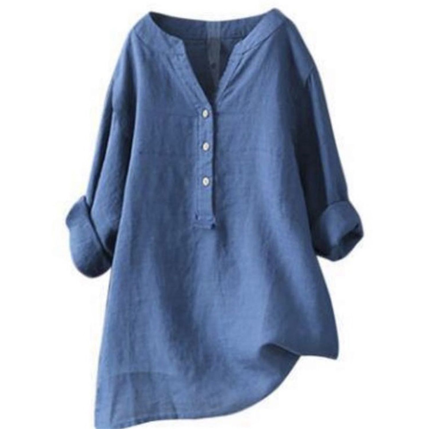 Shirt Top Lightweight Solid Color Long Women Shirt Top