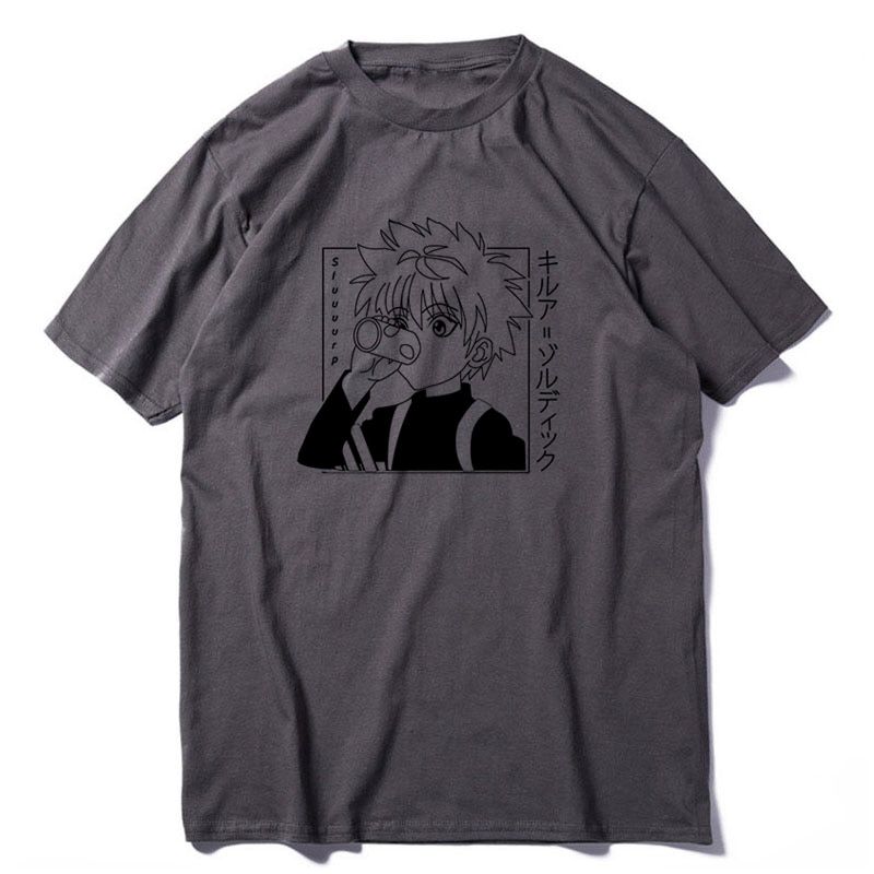 100% cotton Men Women T-shirt Tops Kawaii Hunter X Hunter Tshirt ua Zoldyck T-shirt Fitted Soft Anime Manga Tee Shirt