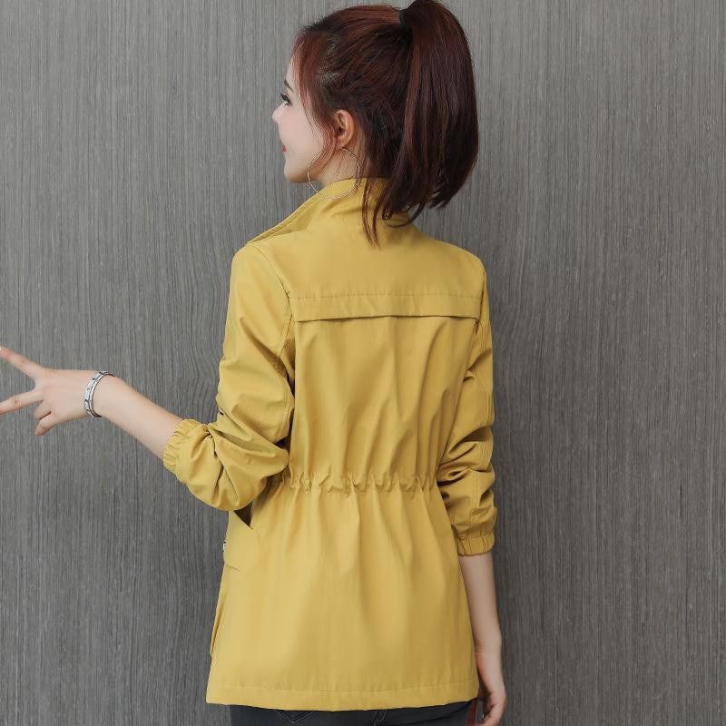 Double Layer Women Windbreaker New Spring Autumn Fashing Short Coat Fashion Plus Size 3XL Stand-up Collar Ladies Jacket