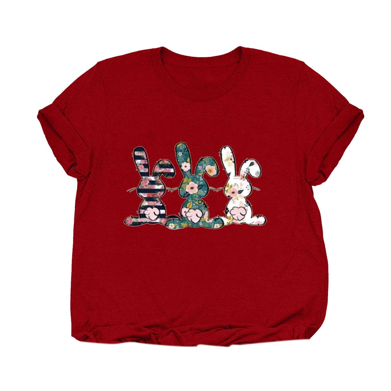 Casual Top Lightweight Rabbit Print Casual Top