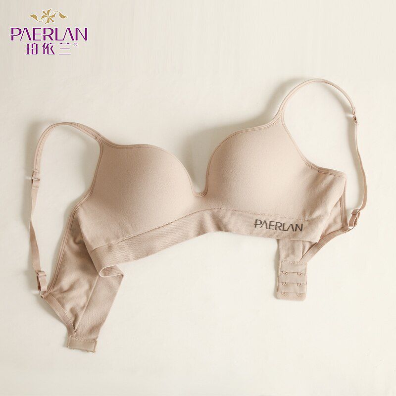 PAERLAN Japanese Solid vest small cup type sports  bra  Push Uptwo rows of Seamless  underwear woman Back Closure Wire Free