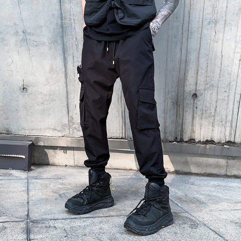 Men Multi-pocket Elastic Waist Harem Pant Men Streetwear PuHop Casual Trousers Joggers Male Pants Dropsping