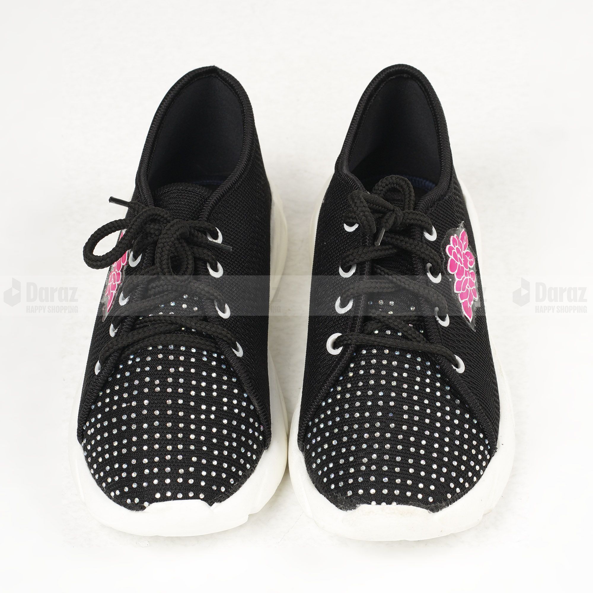 Black Cotton Fabrics Sneaker Shoes Slip-Ons & Loafers For Women - Sneakers For Women - জুতা - মেয়েদের জুতা - জুতা মেয়েদের - জুতা - জুতা