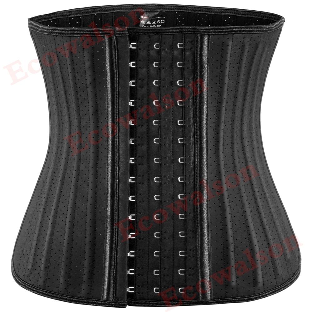 Mesh Waist Trainer Hourglass 25 Steel Bone Latex Waist Cincher 29cm Under3/6 Row Hooks Slimming Girdle Shapewear Belt  XXXS