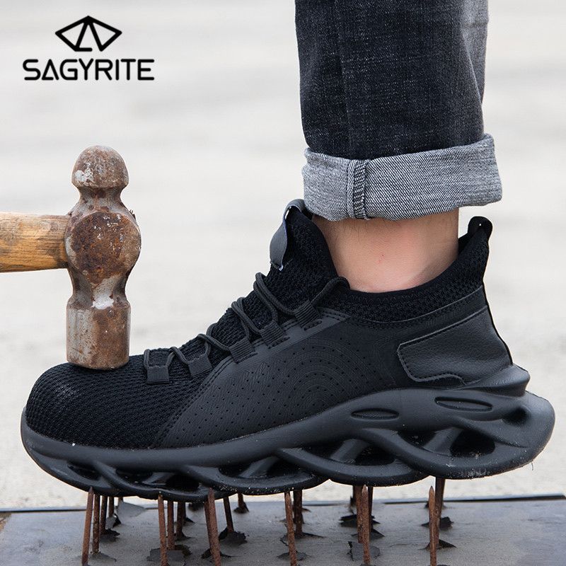 Men Steel Toe Work Safety Shoes Casual Breathable Outdoor Sneakers Puncture Proof Boots Comfortable Industrial Shoes