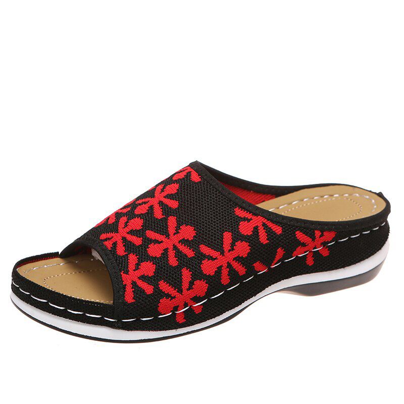 Summer Women Wedge Sandals Open Toe Sandals Vintage Anti-slip Casual Female Platform Retro Shoes