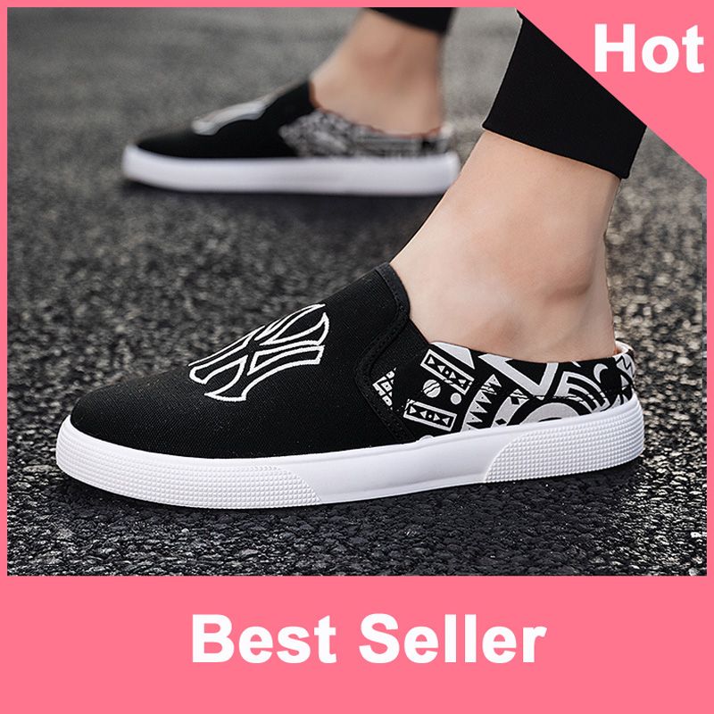 Korean Half Shoes for men Half Slippers Sandals Loafers for men 2021 New Fashion Casual Shoes Mules for men【75% off !! One Day Only !!】