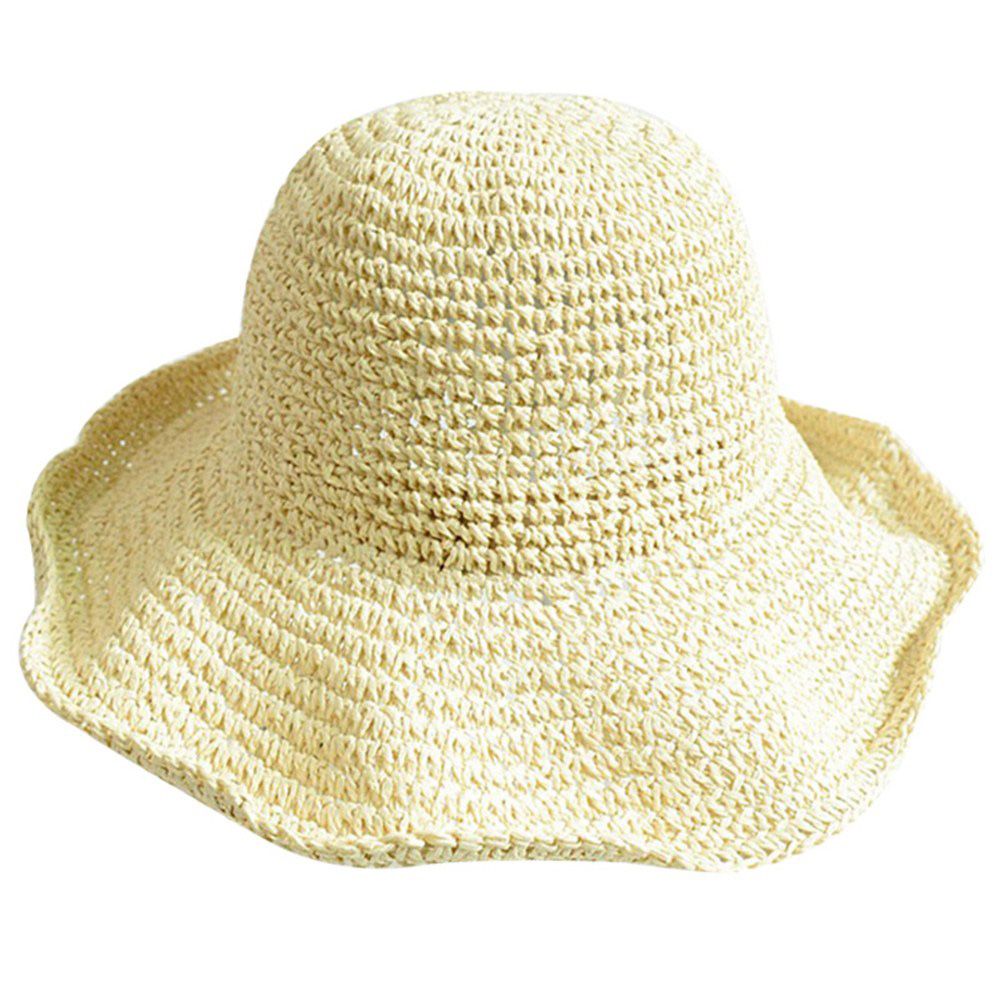 【ALLGOOD】Wild Foldable Straw Hat Women Travel Sun Sun Hat Vacation Cool Hat SeasiBeach Hat Tide