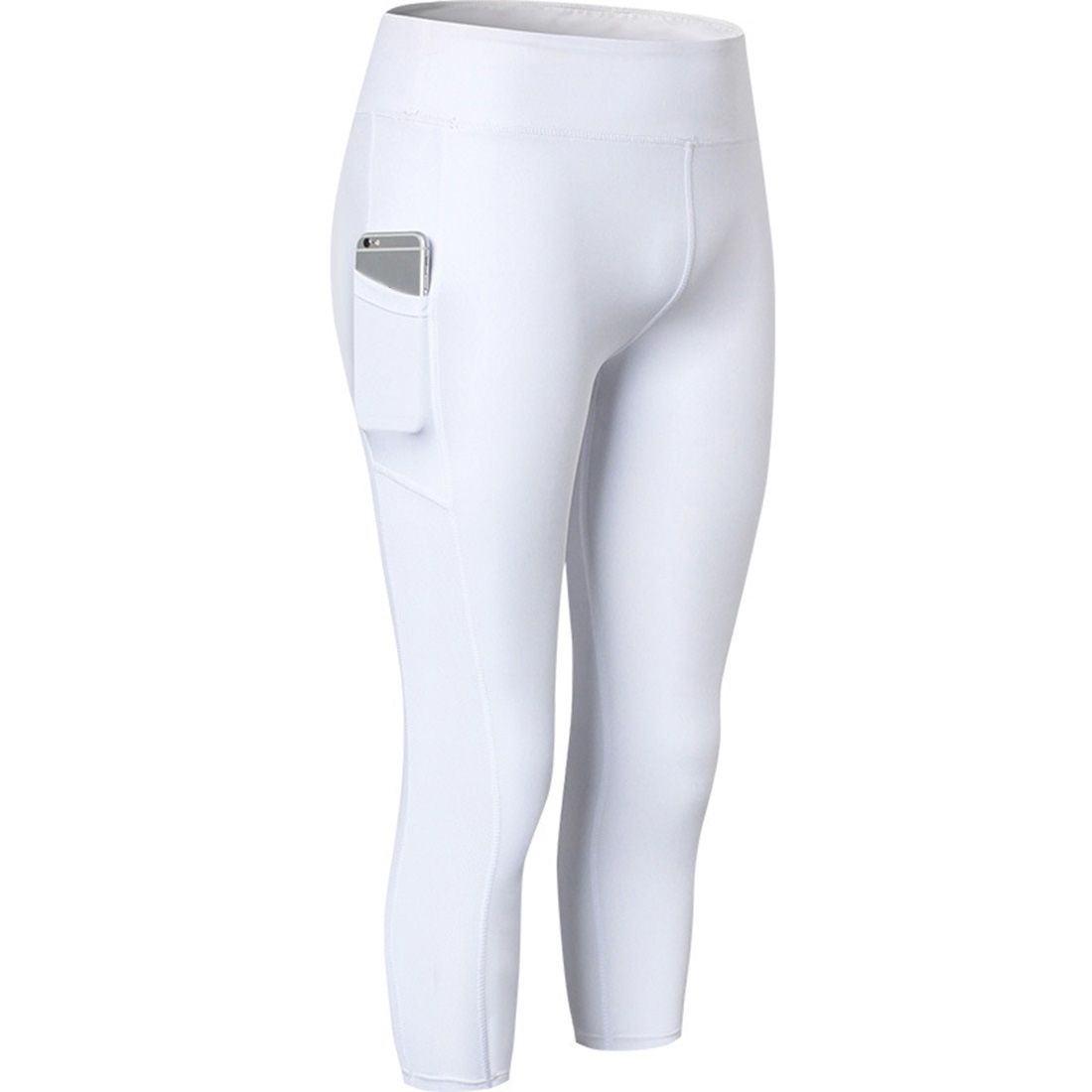 Stretch Tight Quick Drying Sweat Wicking Side Pocket Yoga Capris
