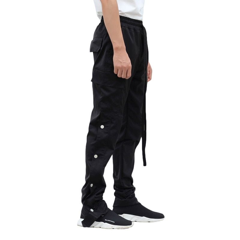 Pants Men Joggers Streetwear Kanye Hop Harajuku Track Cargo Pants Side Striped on Sweatpants Casual Mens Trousers