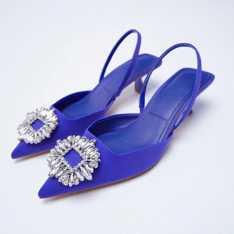 Women Pumps Crystal Slingback High Heels Sandals Women Summer Elegant Shoes Comfortable Party Wedding Shoes