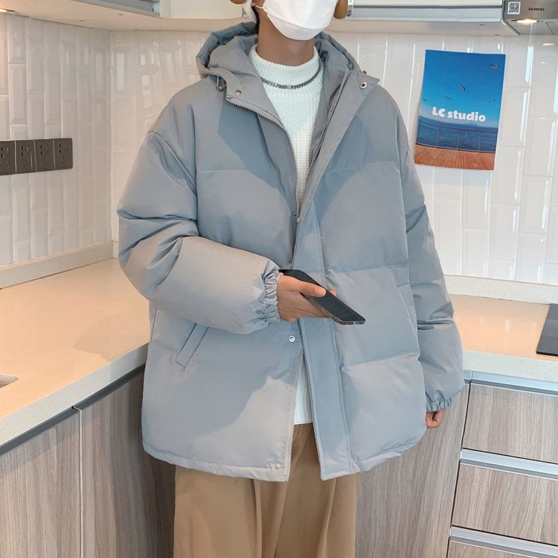 Winter Men Solid Color Parkas Quality Men's Hooded Warm Thick Jacket Male Fashion Casual Parka Coat