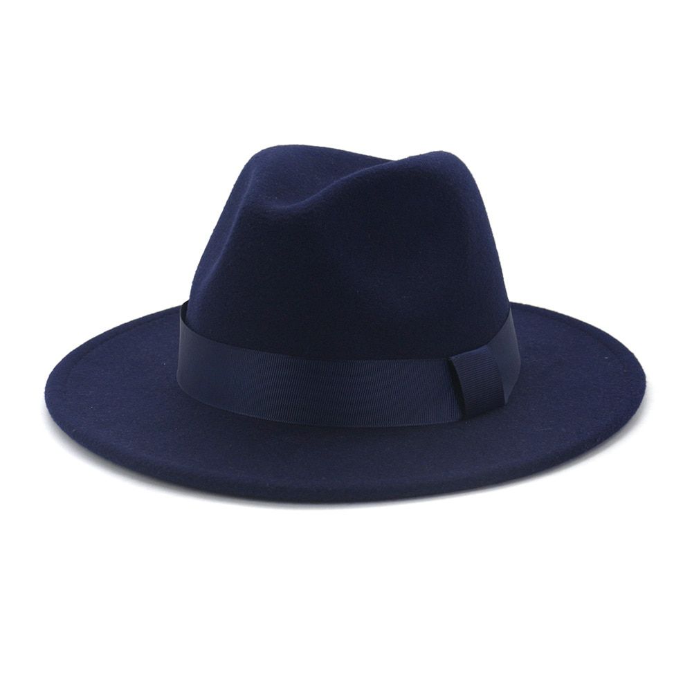 SHOWERSMILE Army Green Wool Felt Jazz Fedora Hats Men Women Wide Brim Sombrero British Style Trilby Formal Panama Cap Dress Hat