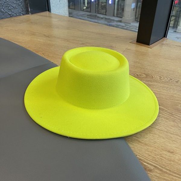New Fedora hat flat top concave design autumn and winter jazz hat macaron color uni Fedora winter hat шапка женская