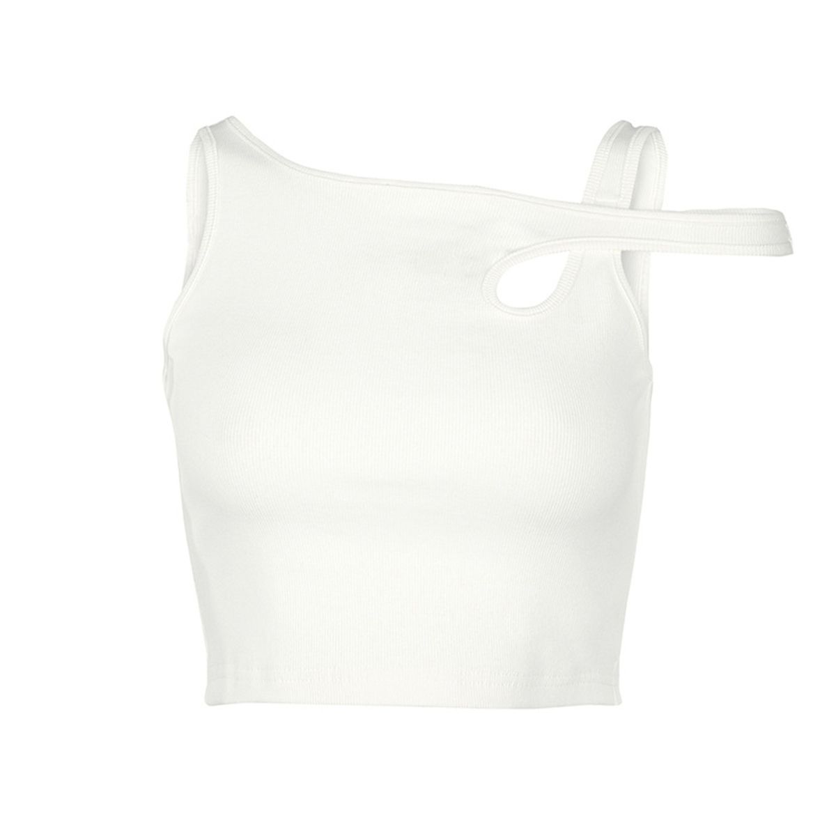 New Women's Asymmetrical Sleeveless Vest Knitted Rib Hollow Out  Suspender Top (S/M/L)