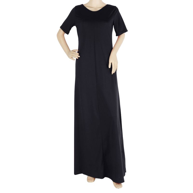 Women's Off Shoulder Long Maxi Dress V Neck Pocket Short Sleeve Loose Oversize Solid Party Dress