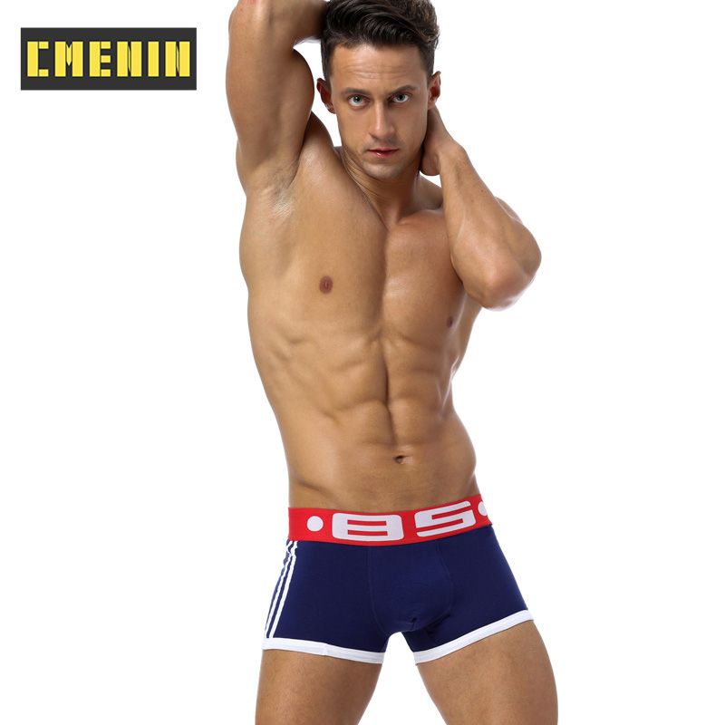 CMENIN 1pcs BS (1 Pieces) Nylon Comfortable Boxer Men Underware Trunks  Striped  Mens Underwear Boxershorts Gift BS40